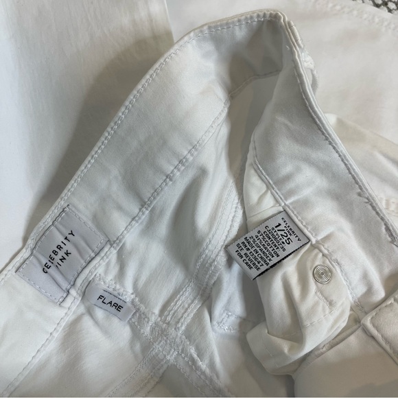 Celebrity Pink White Bell Bottom Pants Mid Rise Wide Leg Size 25 - Picture 10 of 11